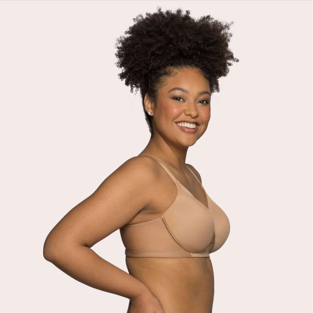 VANITY FAIR Taupe Colored Full Figured Wireless Smoothing Bra Size 38D - Picture 2 of 9